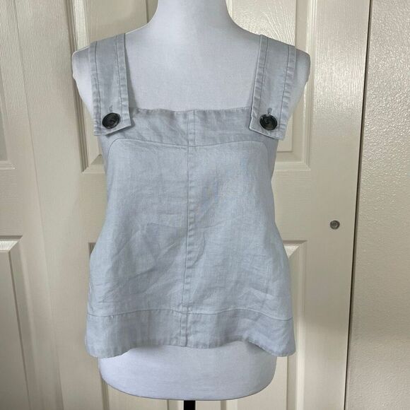 Everlane The Apron Linen Tank Top Sky Blue Gray Size 2 - Picture 11 of 11